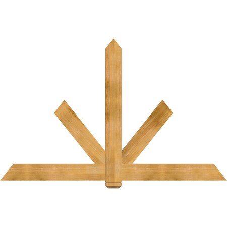 Ekena Millwork Kennewick Rough Sawn Timber Gable Bracket, Western Red Cedar, 84"W x 53"H x 2"D x 6"F, 15/12 Pitch GBW084X53X0206KEN00RWR